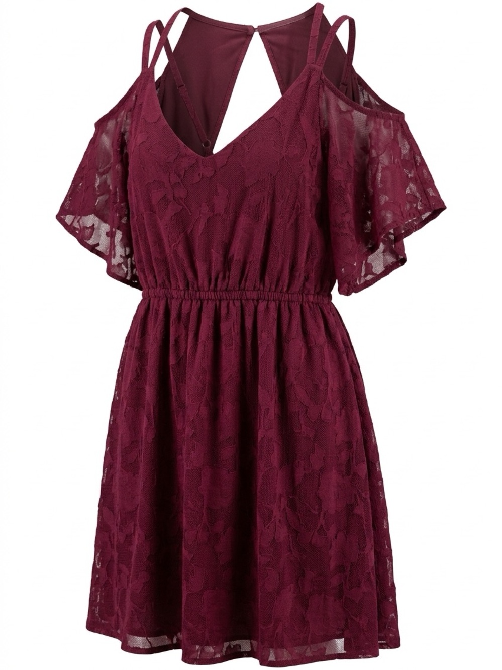 torrid Burgundy Lace Off Shoulder Dress